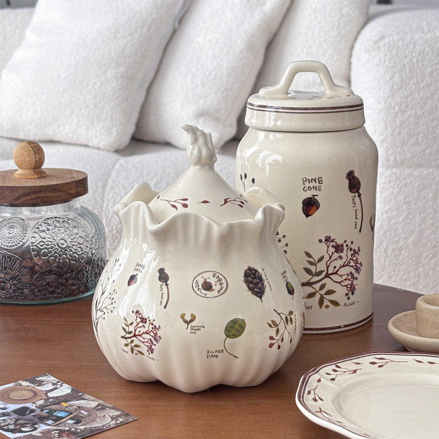 Ceramic Forest-style Countertop Canister