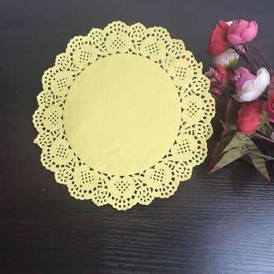 100PC Colored Lace Trim Dessert Doilies