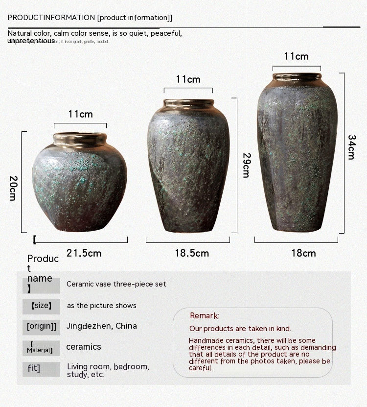 Vase Chinese Bronze Minimalist Stoneware