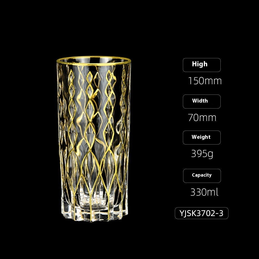 Crystal Drinking Glasses with Gold Gilding
