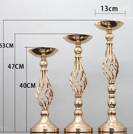 Vase-Twisted Wrought Iron Candlestick Style