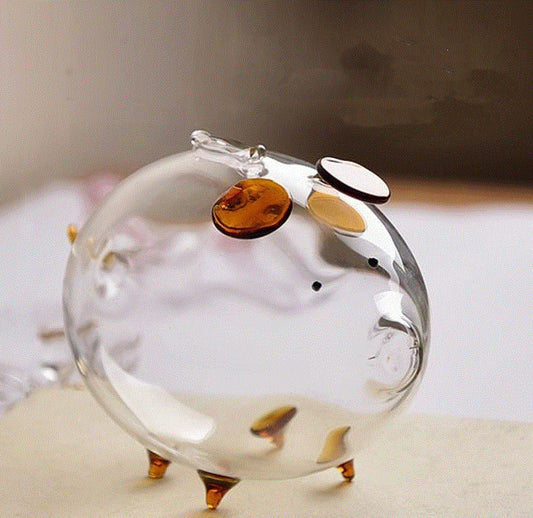 Home Goods: Clear Glass Piggy Bank