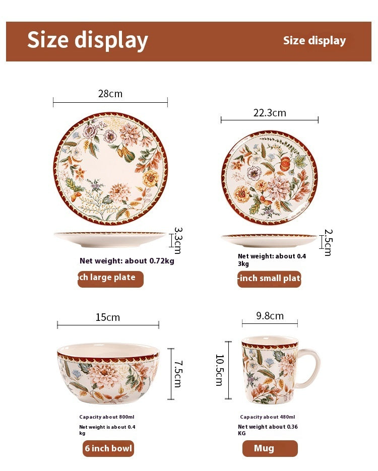 Thanksgiving Tableware: Autumn Flowers Ceramic Dinnerware