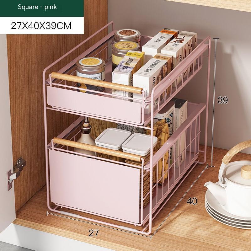 Metal 2-Tier Pull Out Organizer Rack-Variety of Colors