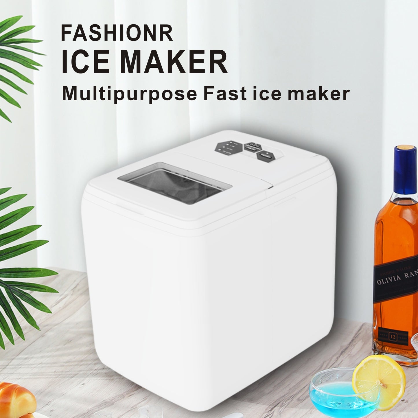 Fast White Countertop Ice Maker