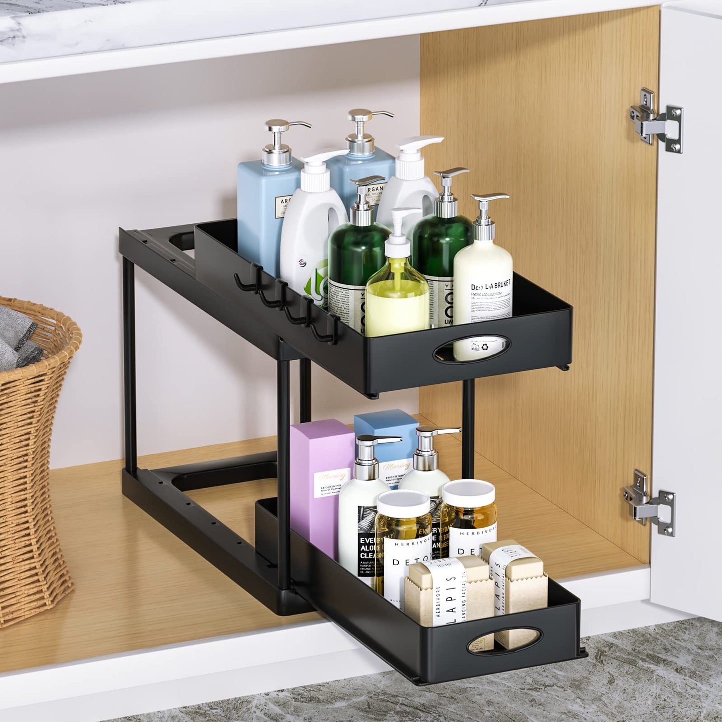 2-Tier Sliding Cabinet Under Sink Pullout Organizer
