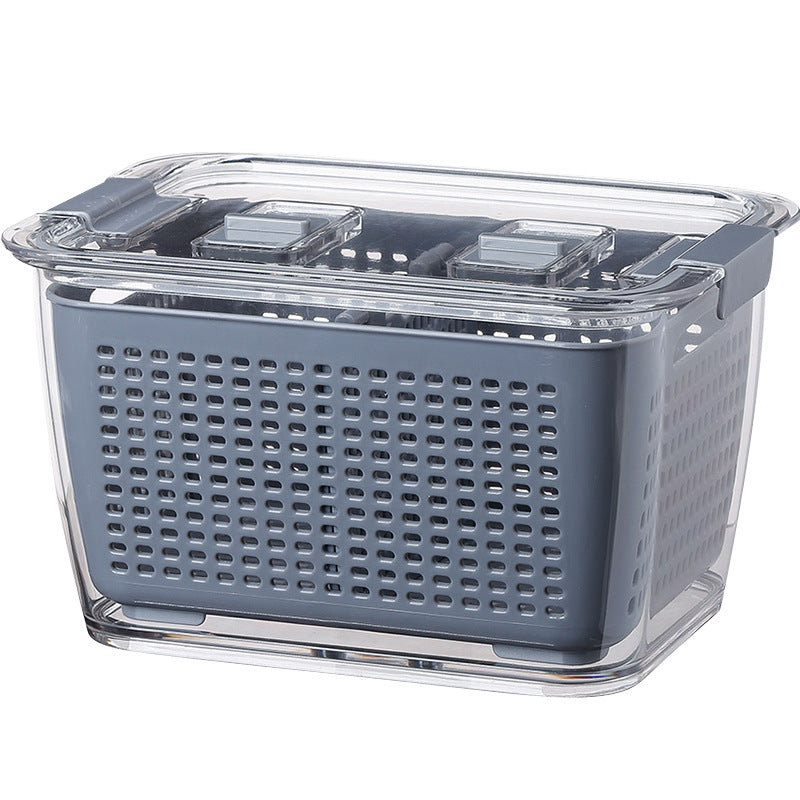 Grey Colander-Crisper w Partition-Various Sizes