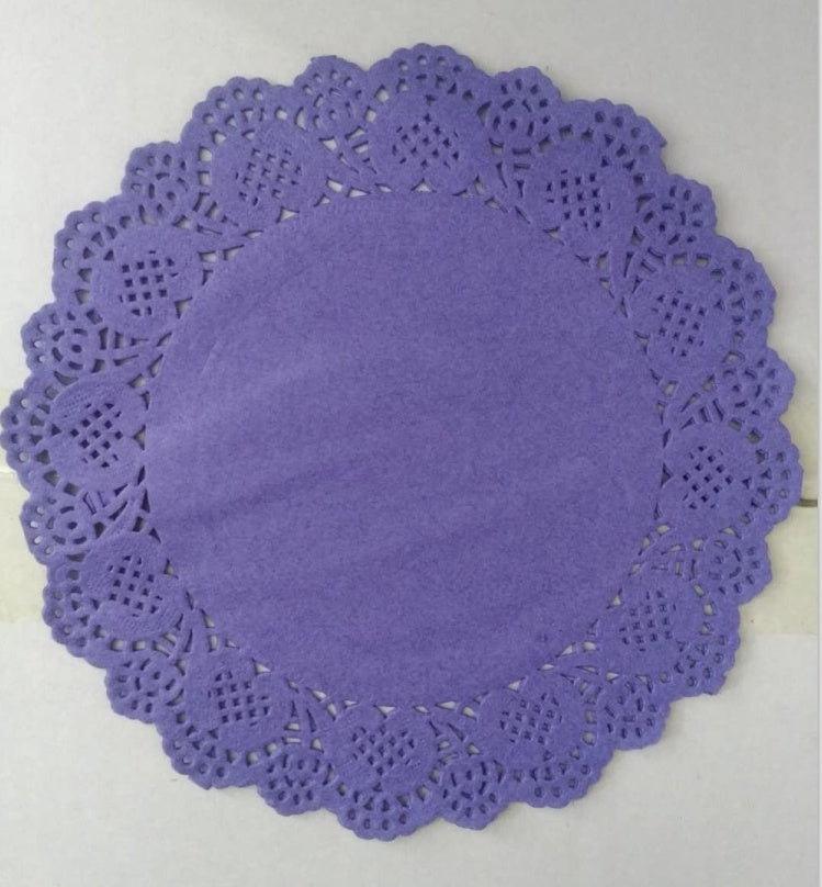 100PC Colored Lace Trim Dessert Doilies