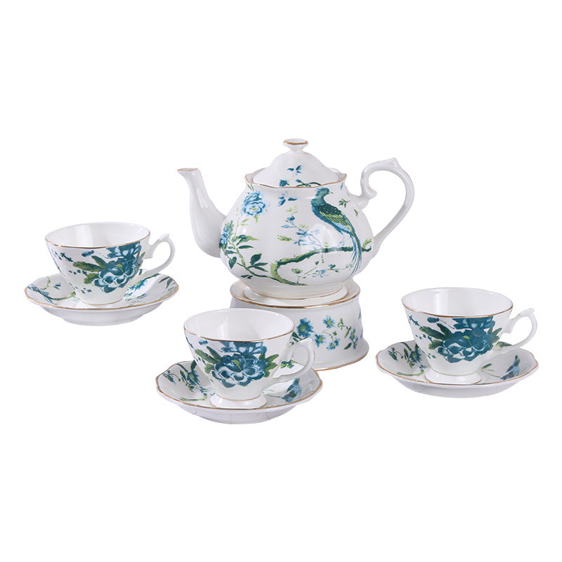 Green Phoenix Bone China British Tea Set