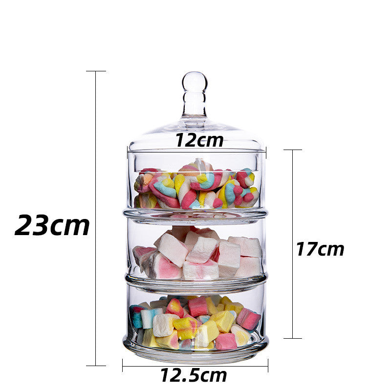 Stacking Glass Candy Jars with Lid