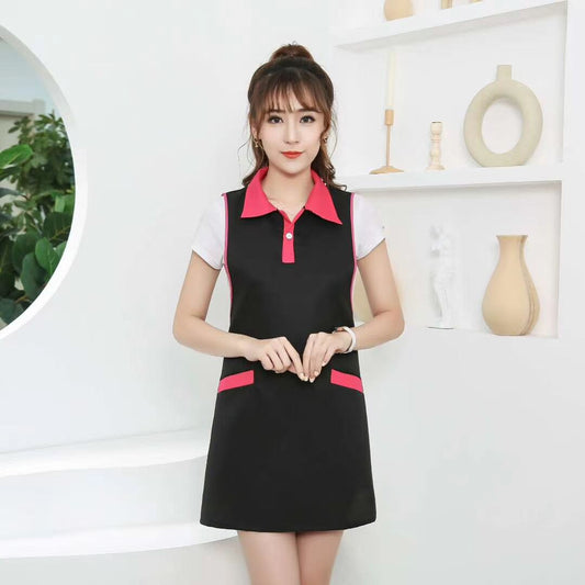 Tailored Apron with Collar & Pockets