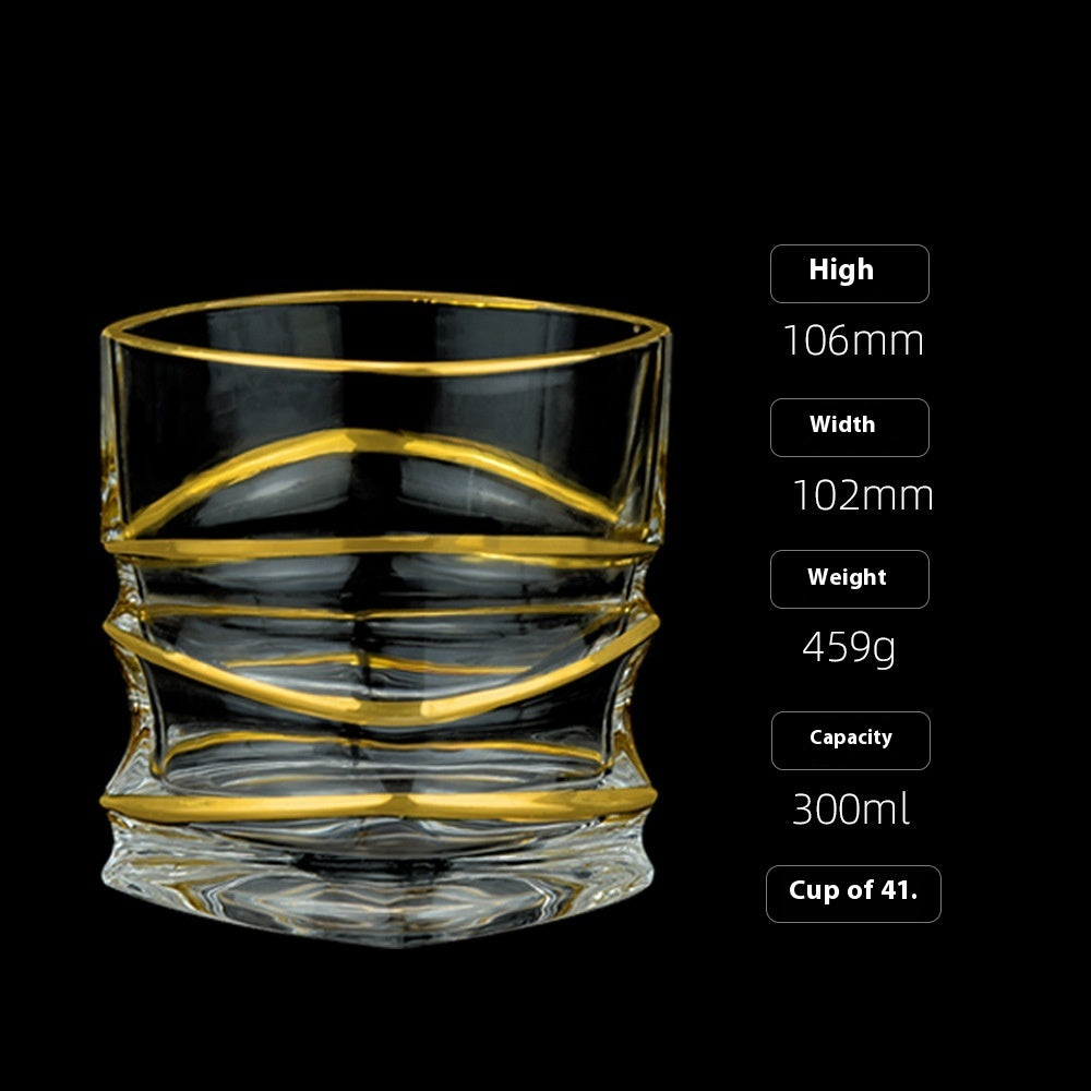 Crystal Drinking Glasses with Gold Gilding