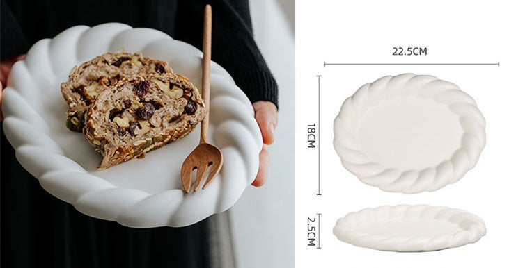 Rope Edge Ceramic Dessert Plate