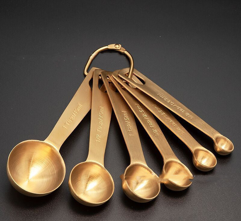 Kitchenware: Measuring Spoon Set-Copper-Brass-Silver