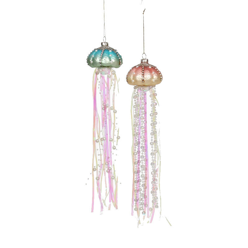 Christmas Tree: 4PC Pearlized Jellyfish Ornaments