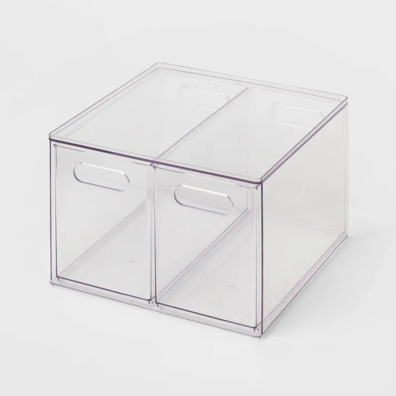All Purpose 2 Drawer Storage Unit Clear