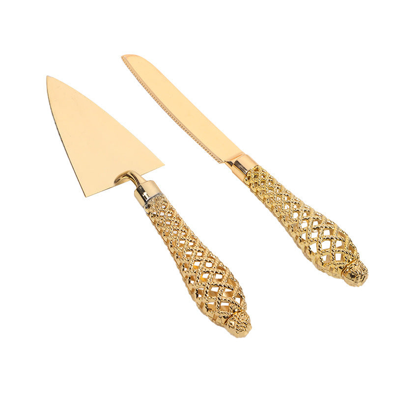 Serveware: 2PC Luxury Gold Server Set