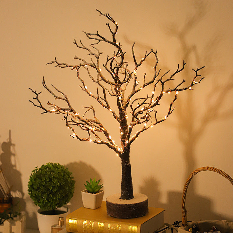 Lamps: Winter Tree Branches with Fairy Lights LED Table Lamp