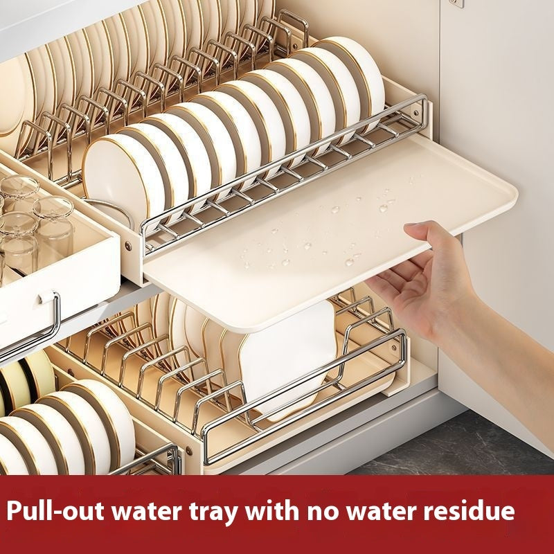 Kitchen Cabinet Pull-Out Storage Rack for Tableware