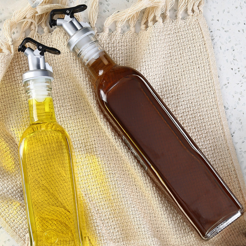 Glass Oil-Vinegar Bottle with Pour Spout