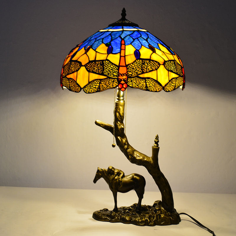 Tiffany Horse-Base Table Lamps