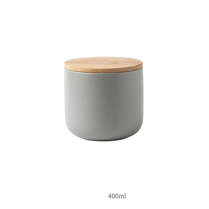 Minimalist Ceramic Canisters with Bamboo Lids