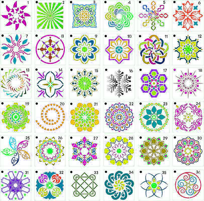 Mandala Dessert Dusting Templates