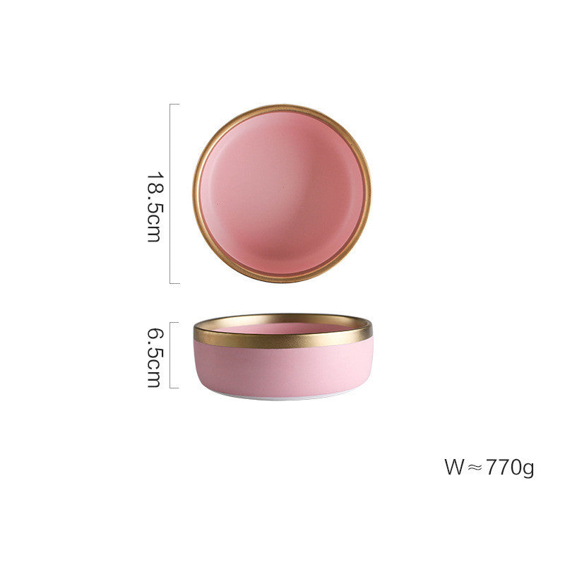 Tableware: Pink & Gold Porcelain Dinnerware