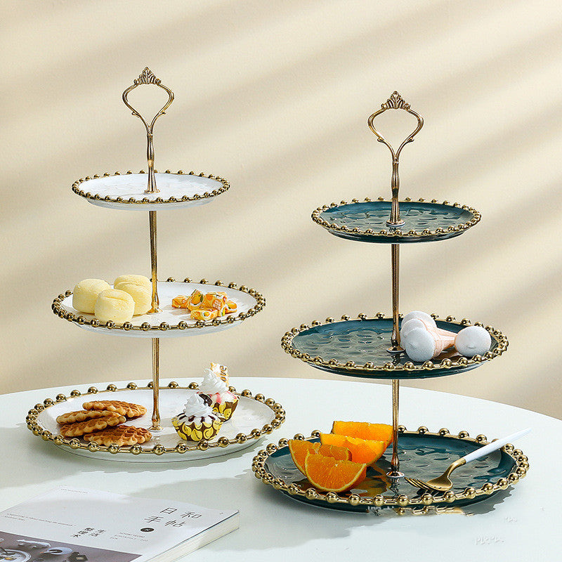 Ceramic Tiered Dessert Tray for Fruit, Snacks, Desserts or Candy