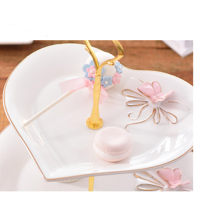 Bone China Heart Dessert Trays