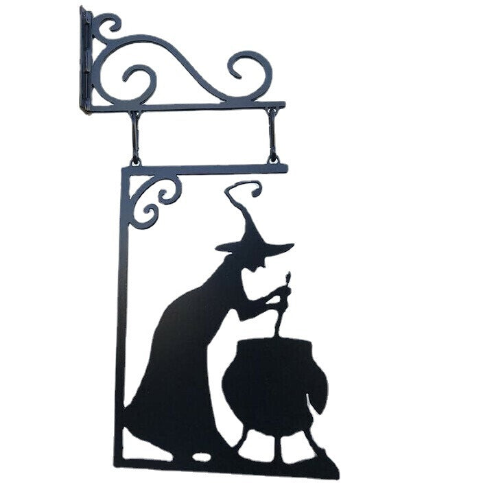 Witch & Cauldron Metal Blade Sign