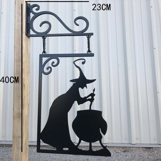 Witch & Cauldron Metal Blade Sign