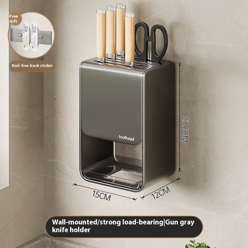 Modern Metal Knife Holder Wall Mount or Countertop
