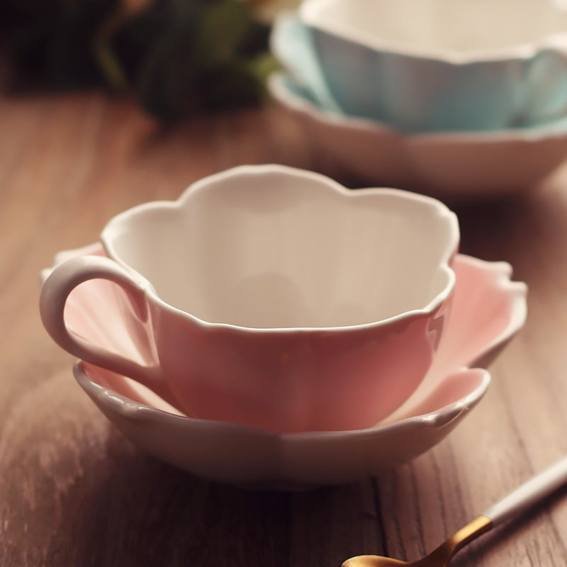 English Layered Petals Tea Cup & Saucer