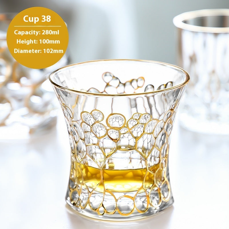 Crystal Drinking Glasses with Gold Gilding