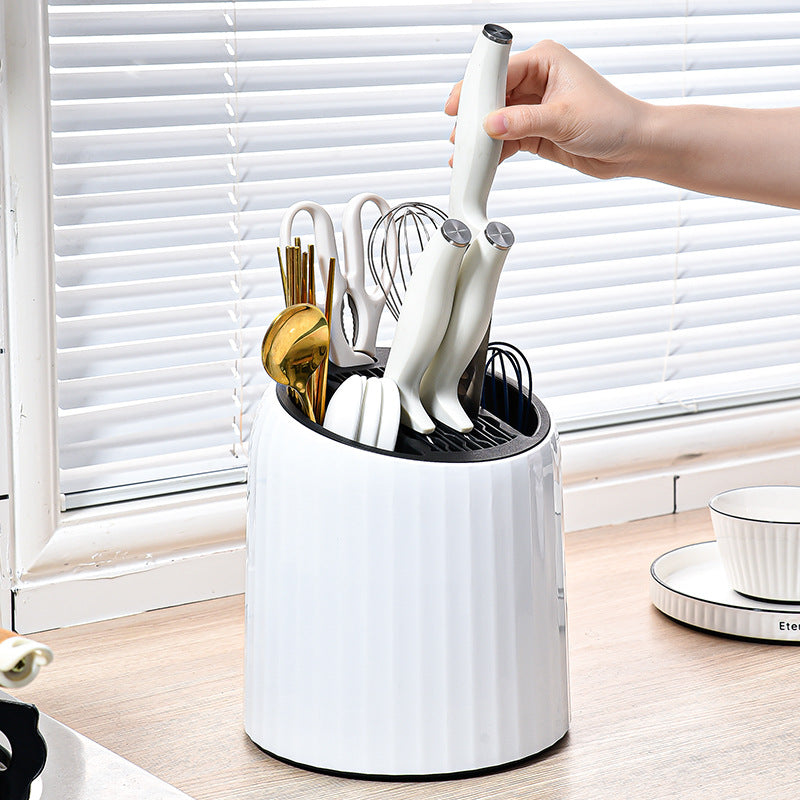 Utensil & Knife Holder-Rotating-Draining