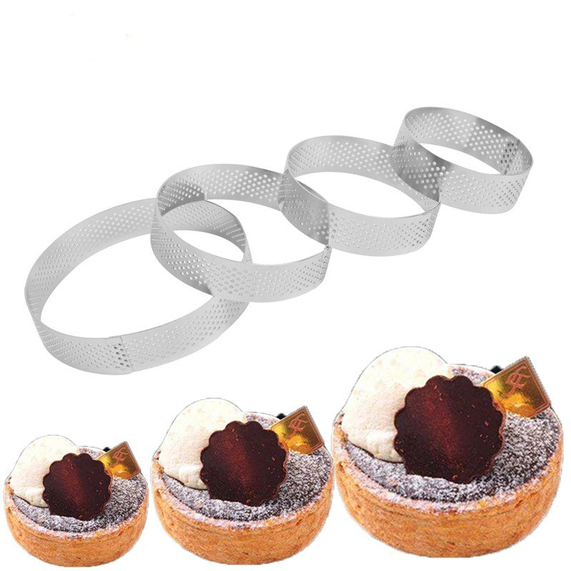 Perforated Stainless Steel French Tart Rings