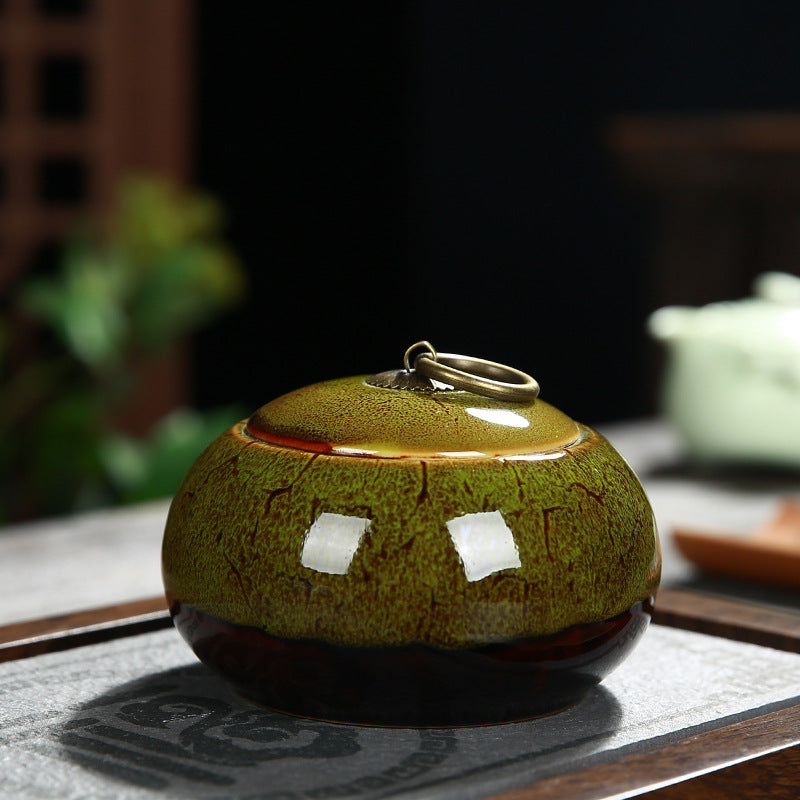 Round Ceramic Tea Jar