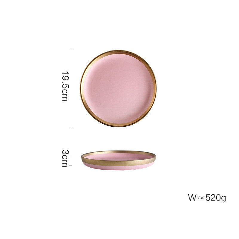 Tableware: Pink & Gold Porcelain Dinnerware