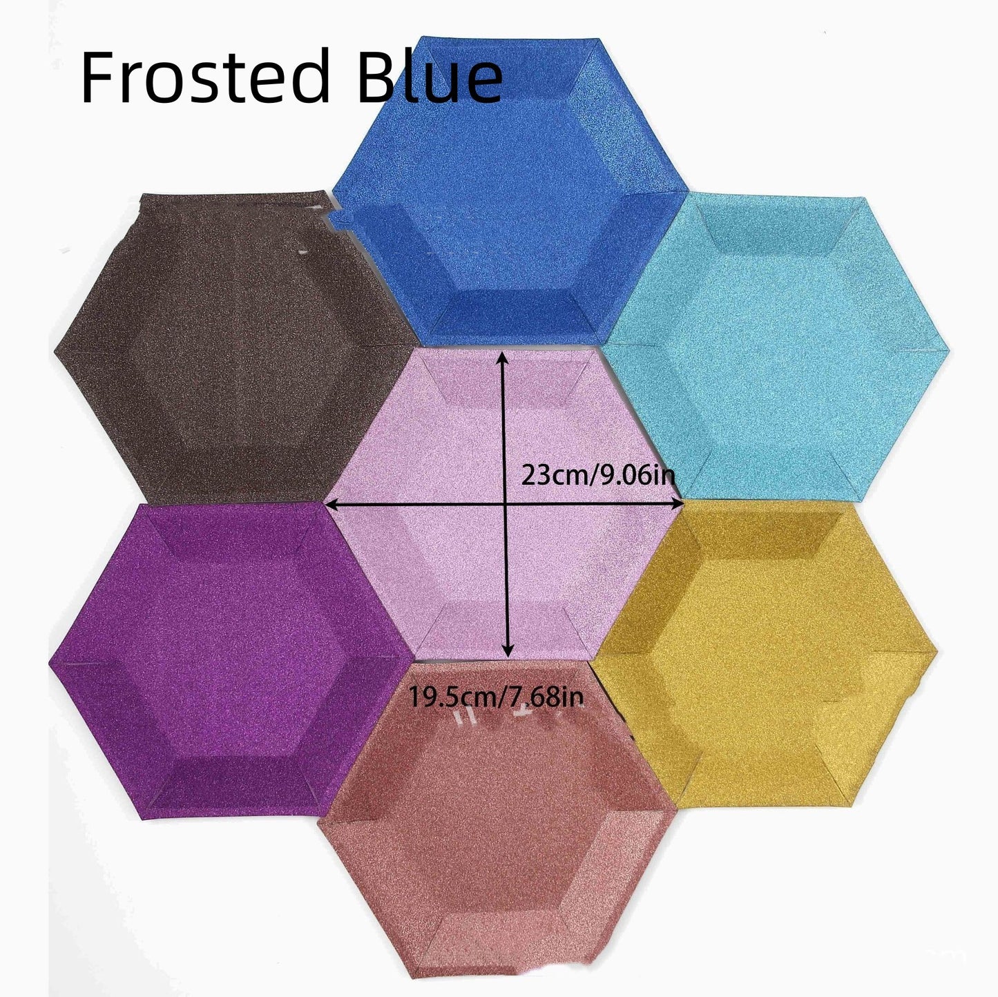 8PC Colorful Hexagonal Paper Dessert Tray