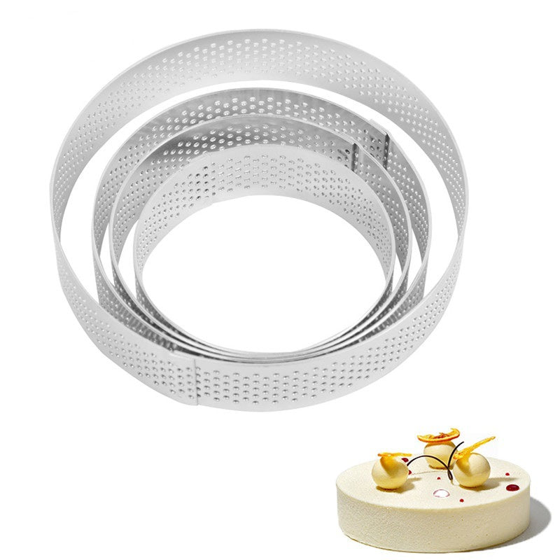 Perforated Stainless Steel French Tart Rings