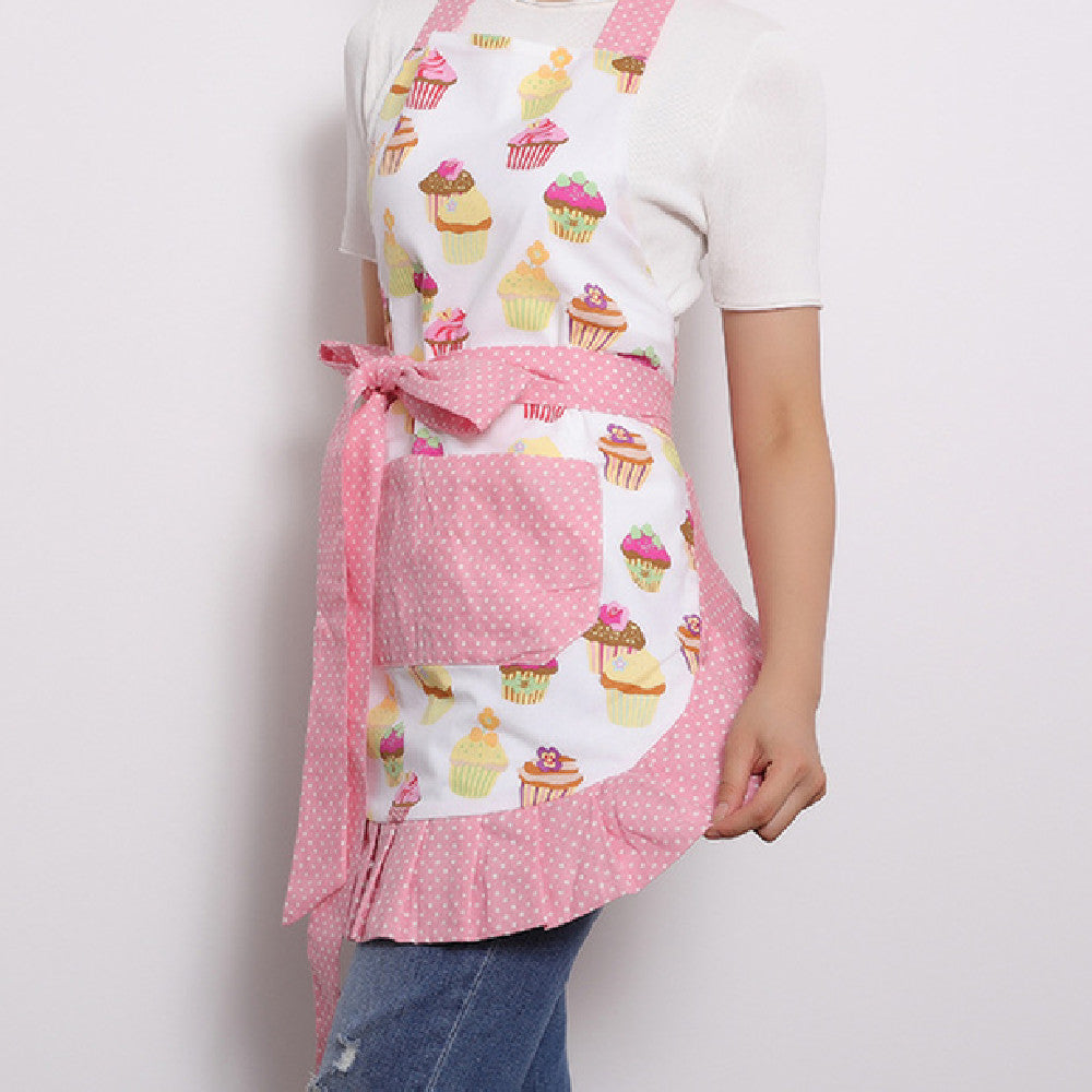 Pretty Pink Ruffles & Pockets Apron