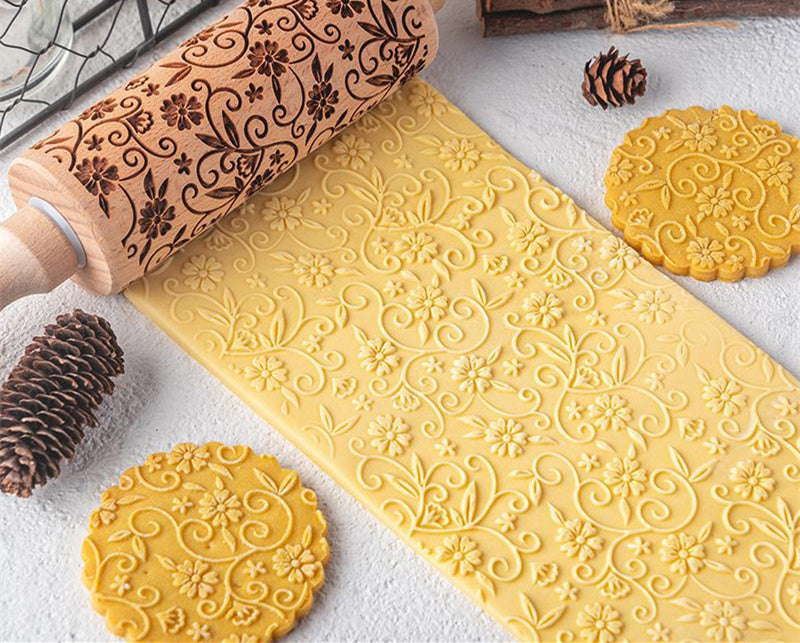 Embossed Scroll Pattern Rolling Pin