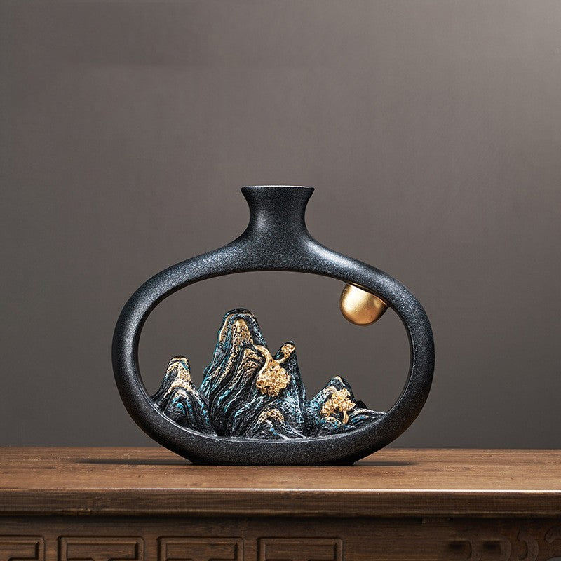 Chinese Mountain View Vase