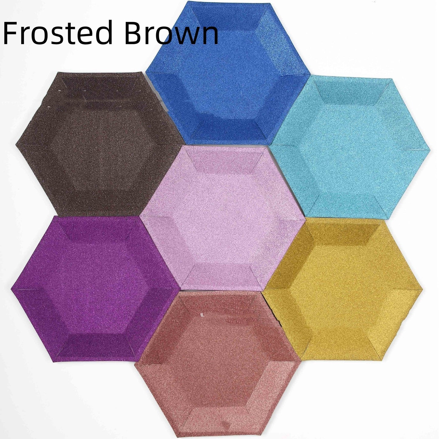 8PC Colorful Hexagonal Paper Dessert Tray