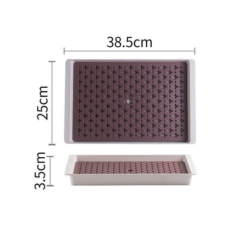 Serving Tea Tray with Drain Mat