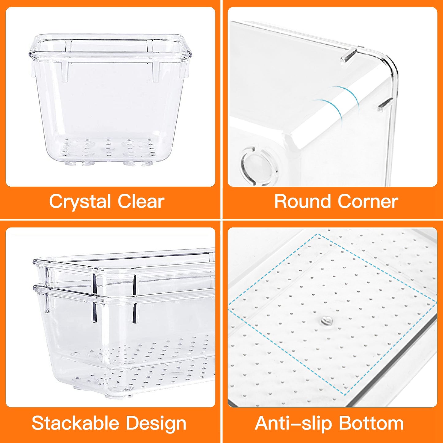 Clear Plastic Drawer Organizers-25PC