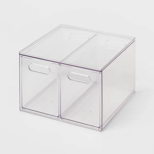 All Purpose 2 Drawer Storage Unit Clear