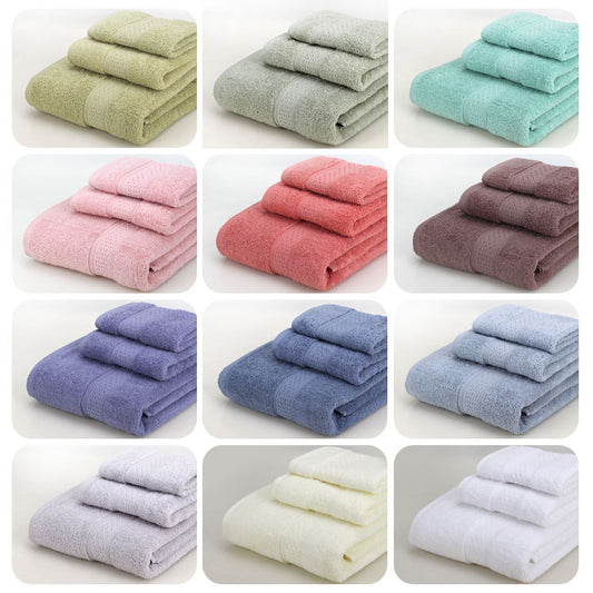 Towels: Bath Towel Set-3 Piece-Various Colors