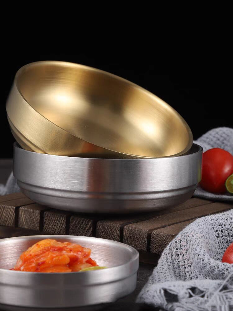 Kitchenware: Bowls-Stainless Steel Gold & Silver